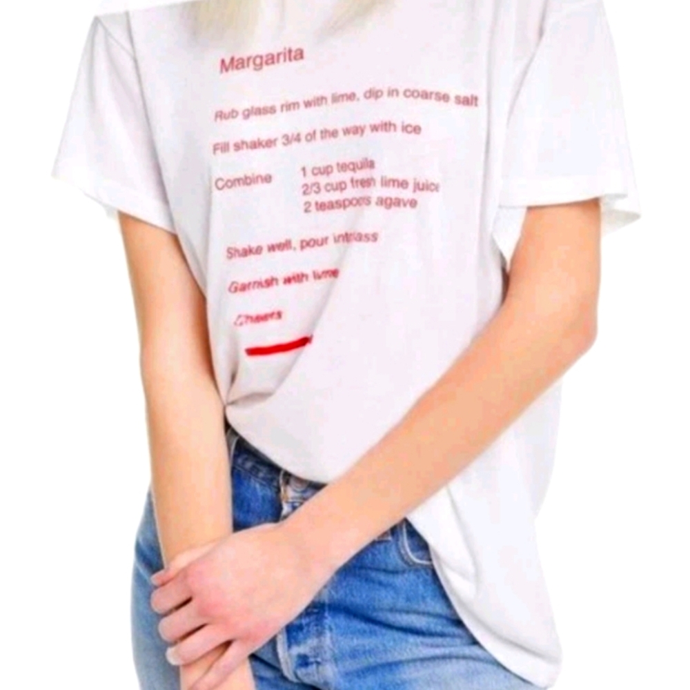 Wildfox Margarita Mix Women's Oversized Tee In White/red Size MED